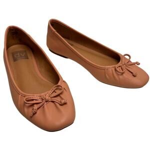 DV Dolce Vita Ballet Flats Baby Pink Peach Bow Detail Comfortable Shoes Sz 6.5